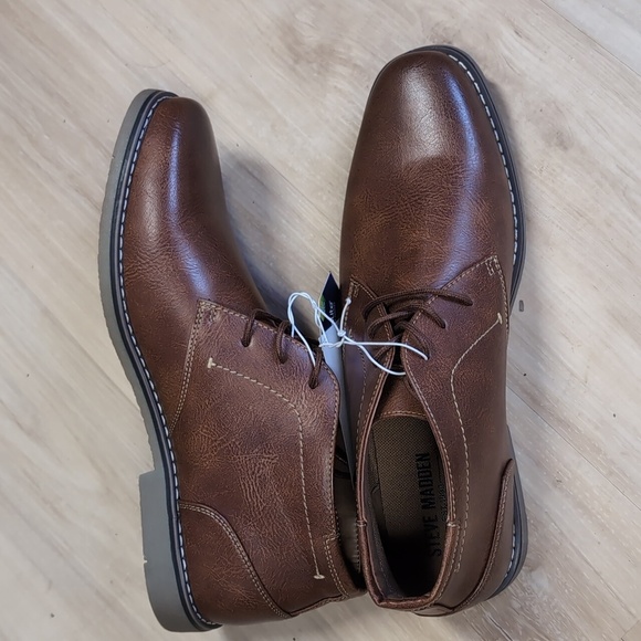 STEVE MADDEN Men's Short Chukka P-Symin Boots In Cognac - Picture 5 of 8